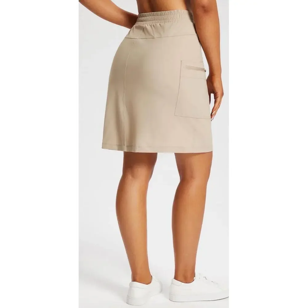 Baleaf Skirt Womens 2XL Tan Haas Cargo Zippered Pockets‎ Gorpcore Hiking UPF50+